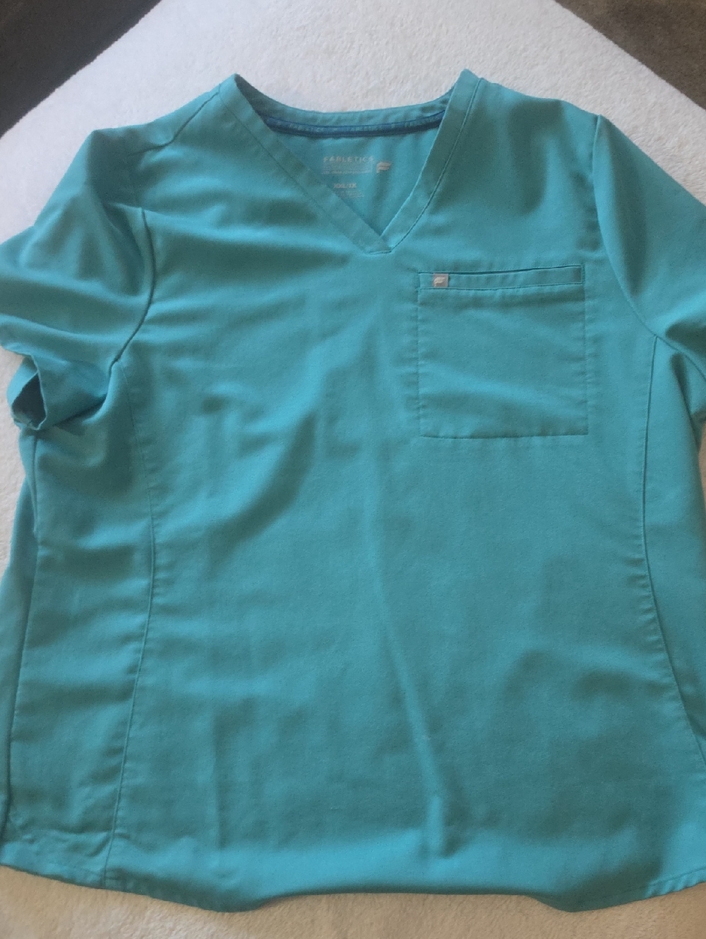 Fabletics V-Neck Scrub Top Teal